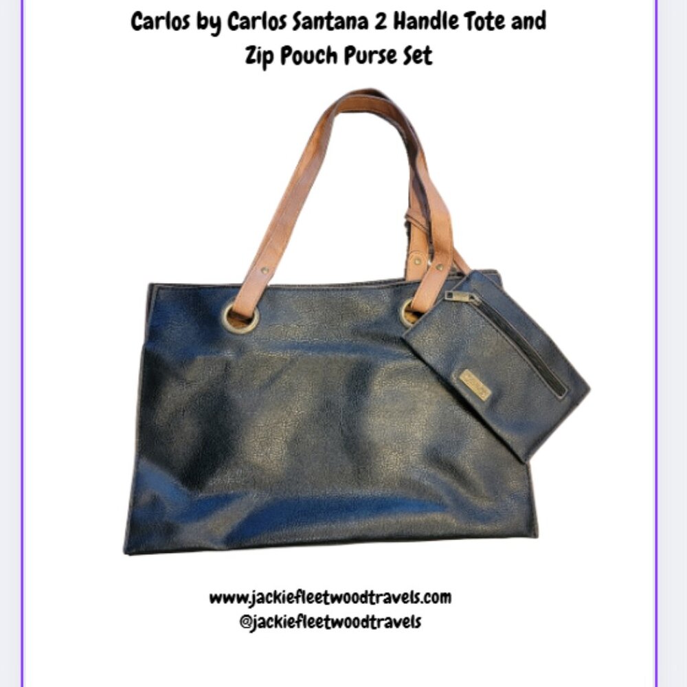 NWOT Carlos by Carlos Santana 2 Handle Tote and Zip Pouch Purse Set